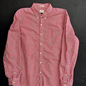 J.Crew Classic Red Gingham Button-Down Shirt | 2-Ply 100% Cotton | XL